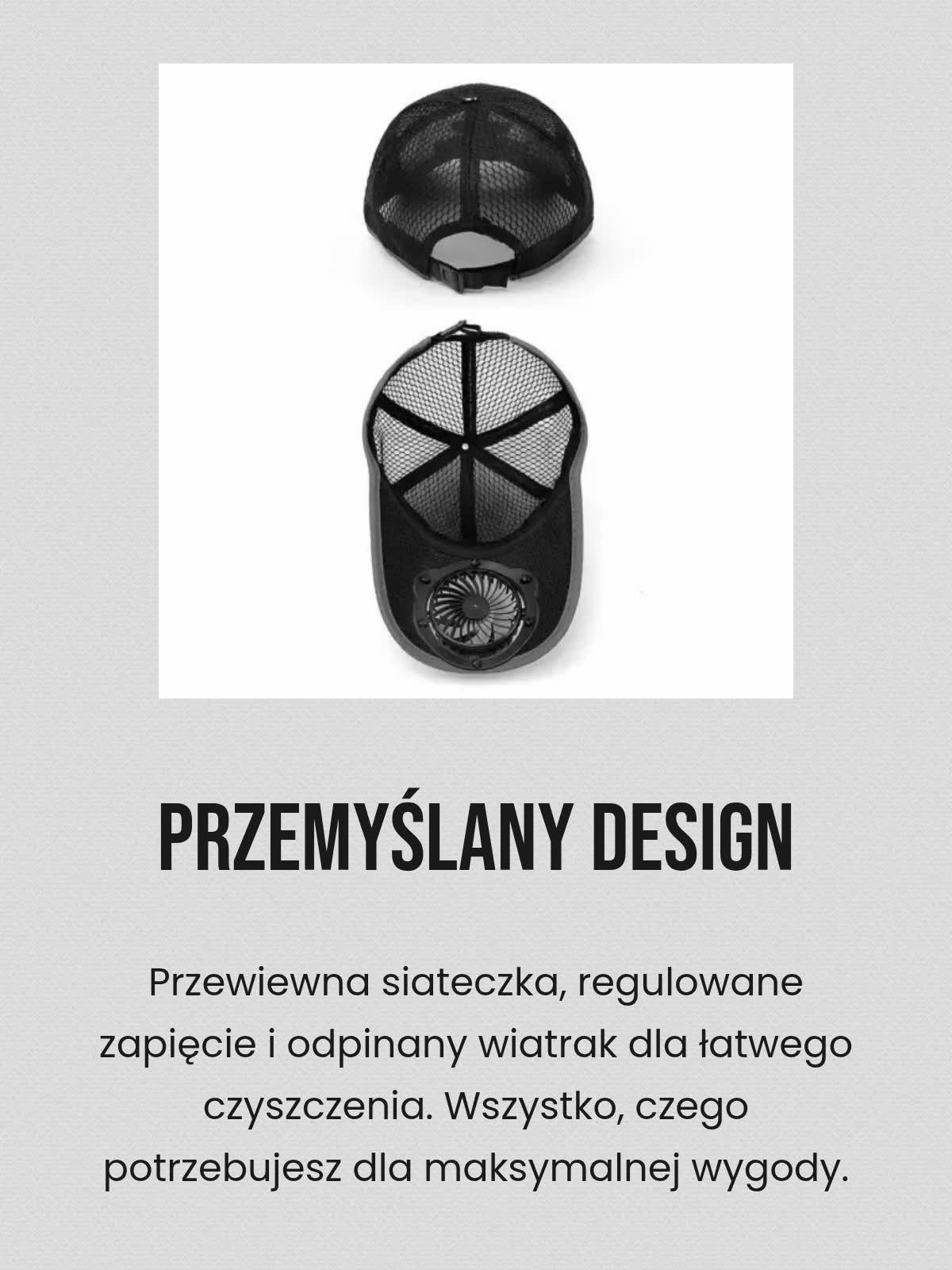 Czapka Chłodząca z Wentylatorem Solarnym USB